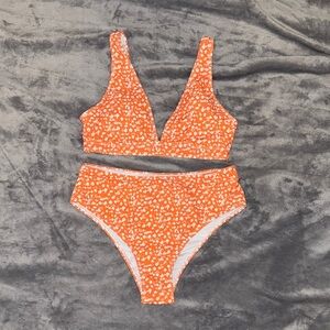 Cute Floral 2 piece Orange Medium